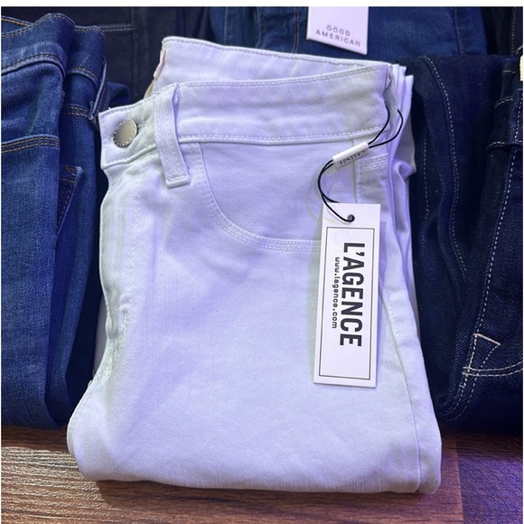 EUC Lagence Skinny Marguerite high rise light grey/silver/blue🤷🏻♀️very pretty - Picture 2 of 3